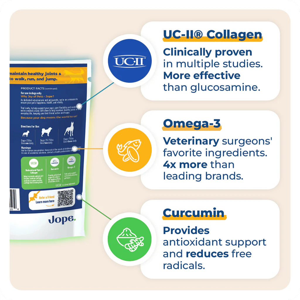 Jope Hip & Joint Dog Chews - 60 Count